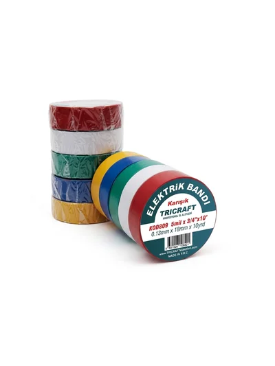PVC Elektrik Bandı Karışık Renk 18mm x 10yard MES 810