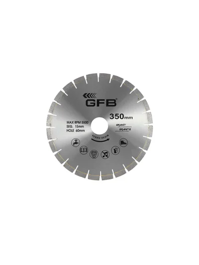 350x60-40x3.3x15mm Granit Kesme Testere Lazer Kaynaklı (Sessiz Kesim) GFB2376