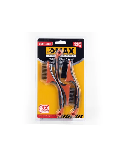 Profesyonel Yassı Tel Fırça Seti 3 Parça DMX4129