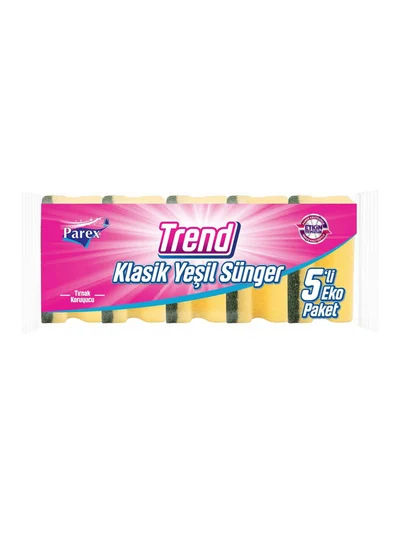 PAREX Trend Klasik Bulaşık Süngeri Oluklu 5'li