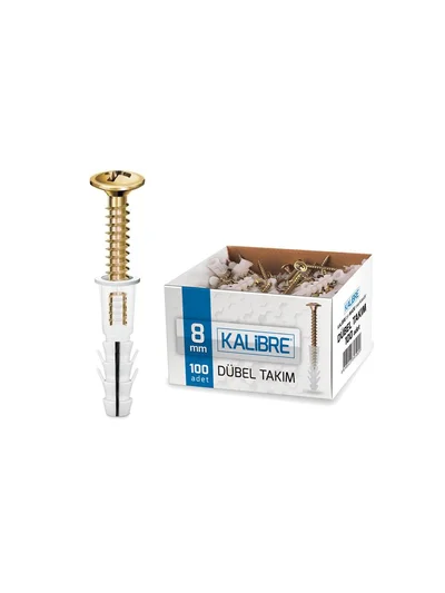 Kalibre Alçıpan Dübel Takım Pul Başlı 8mm 10lü paket